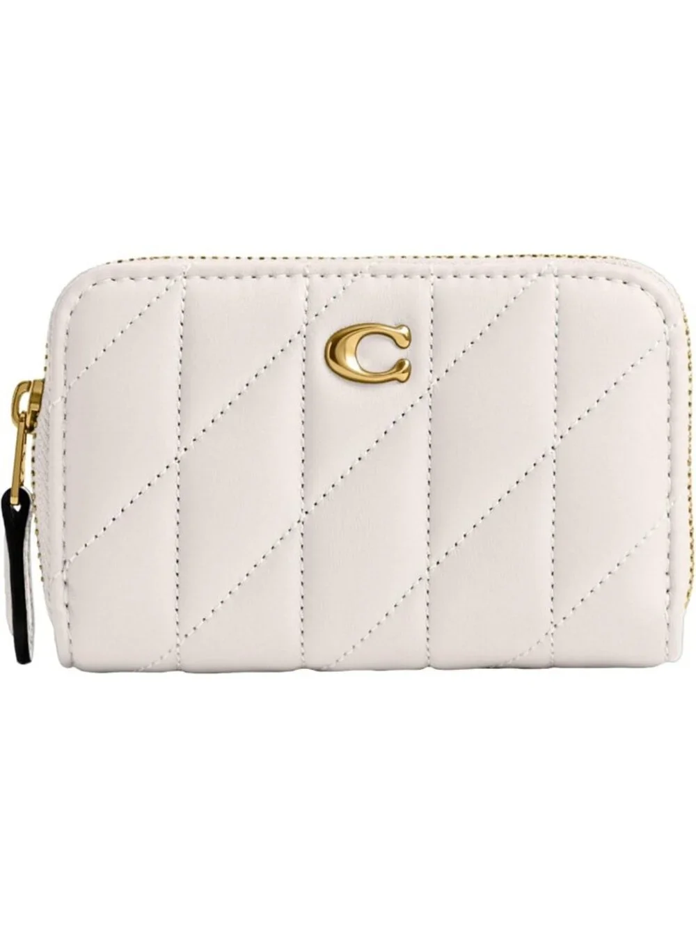Chic Quilted Leather Small Zip Around Card Case - Stylish Wallet for Women